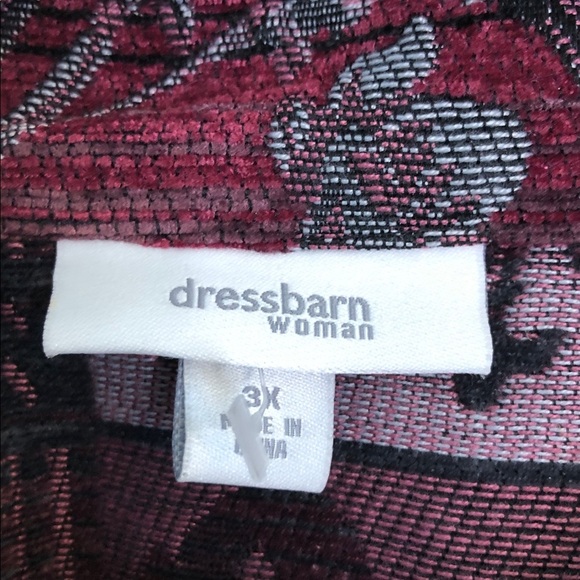 Dressbarn Floral Tapestry Jacket in Burgundy and Black Size 3X - Picture 3 of 12